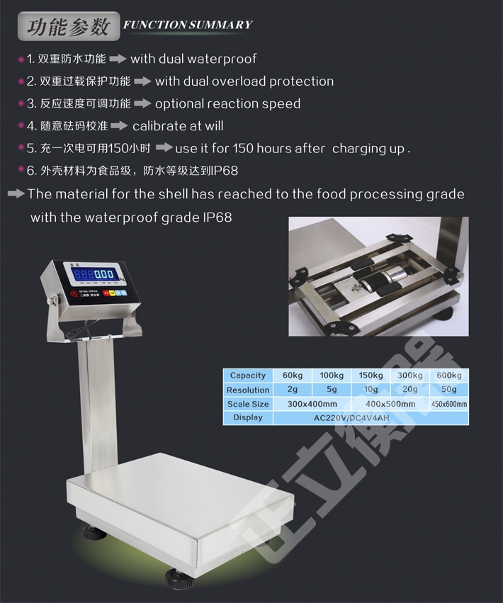 豪華防水型電子臺秤
